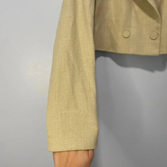 House Of Harlow 1960 Sage Green Tweed Cropped Blazer Size Medium M - Picture 3 of 7